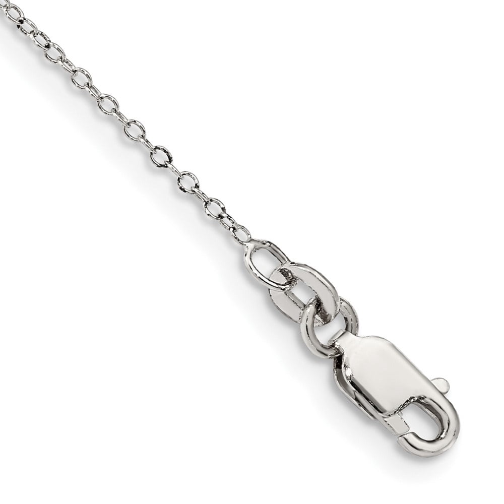 Auriga Fine Jewelry 925 Sterling Silver 1mm-10inch Cable Chain Anklet for Women