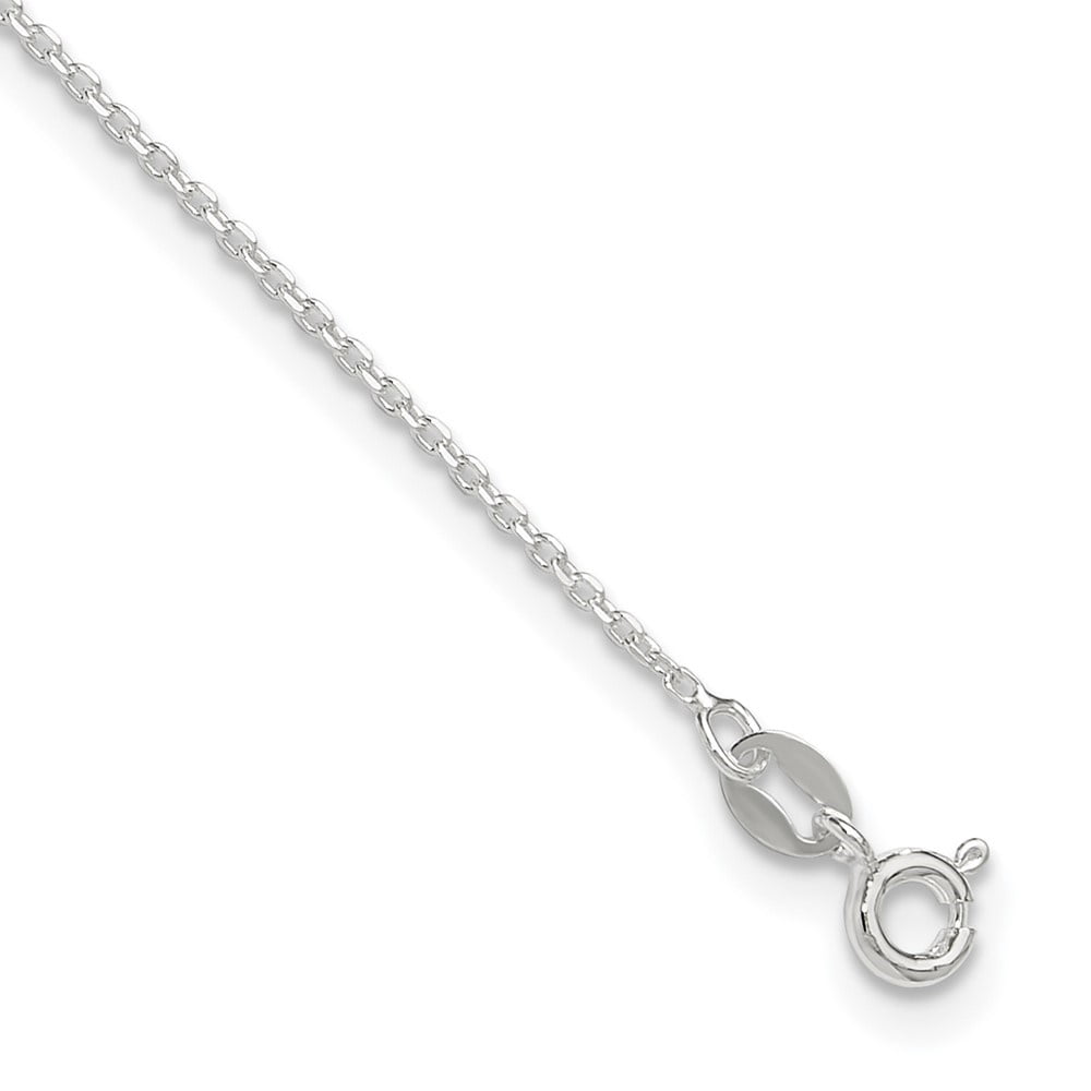 Auriga Fine Jewelry 925 Sterling Silver 1mm Diamond-Cut 10inch Plus 1inch ext. Anklet for Women