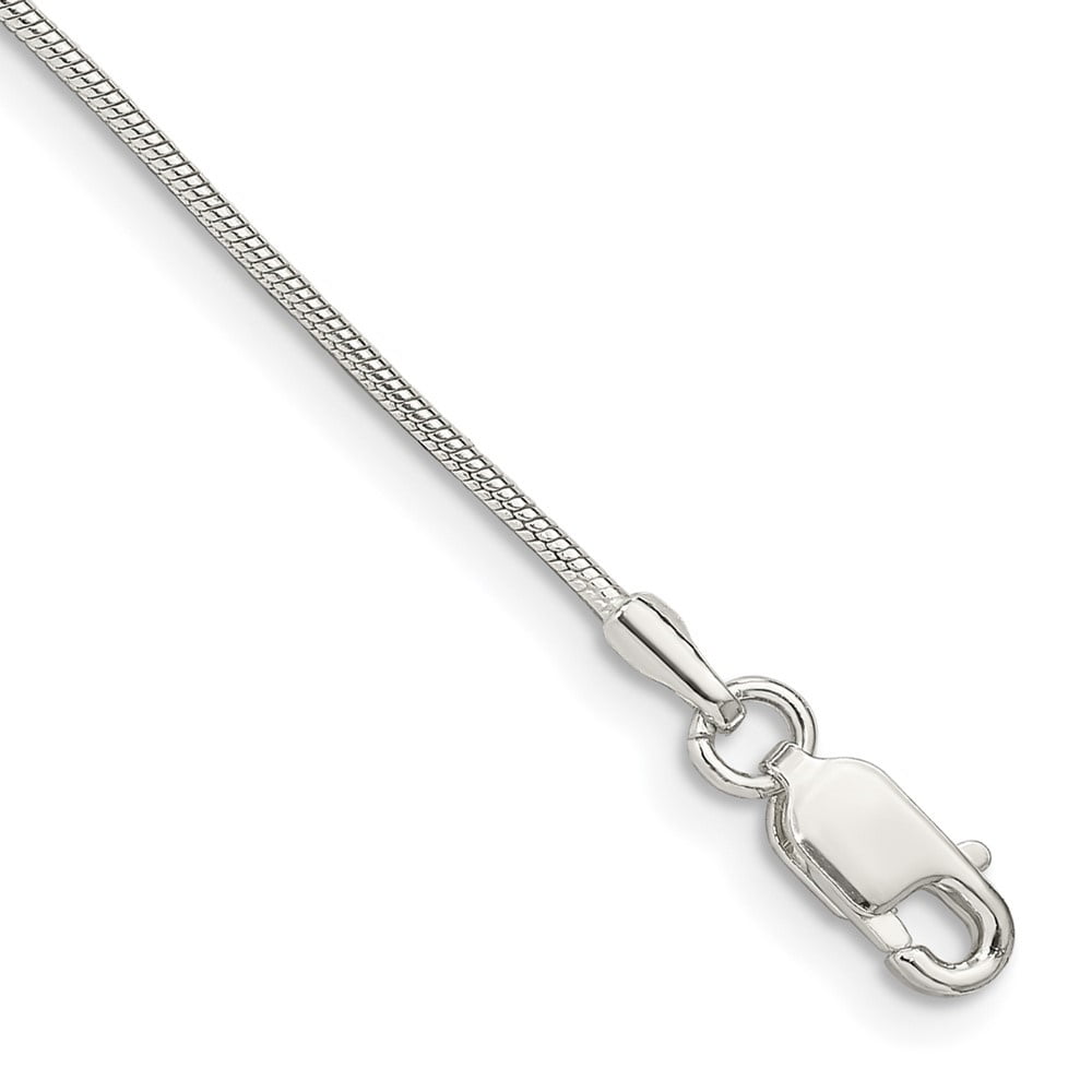 Auriga Fine Jewelry 925 Sterling Silver 1mm Snake Chain Anklet 9inch for Women