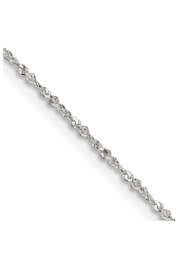 Fine Jewelry 925 Sterling Silver 1mm Twisted Serpentine Chain 16inch Necklace for Women