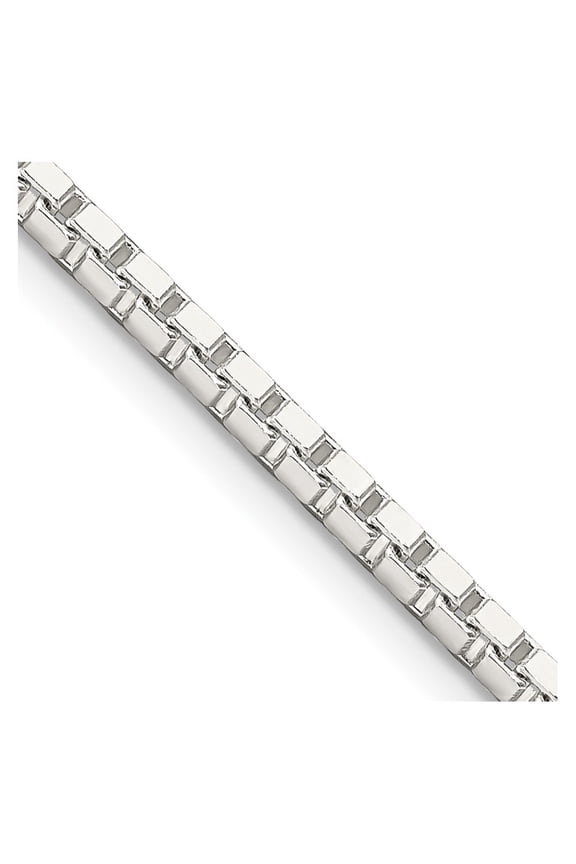 Fine Jewelry 925 Sterling Silver 2.5 mm Box Chain Necklace for Women 26"