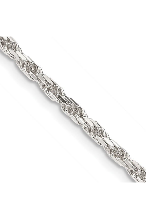Fine Jewelry 925 Sterling Silver 2.5 mm Diamond-cut Rope Chain Necklace for Women 26"