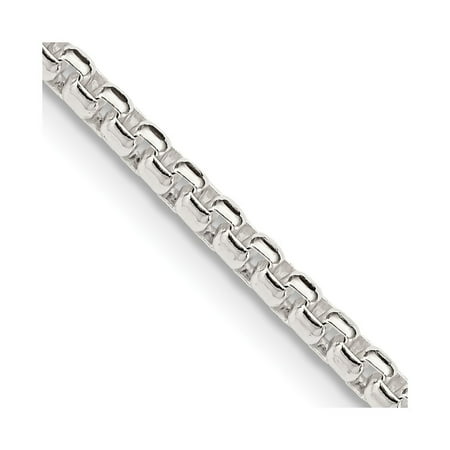 Auriga Fine Jewelry 925 Sterling Silver 2.6 mm Round Box Chain Necklace for Women 42"