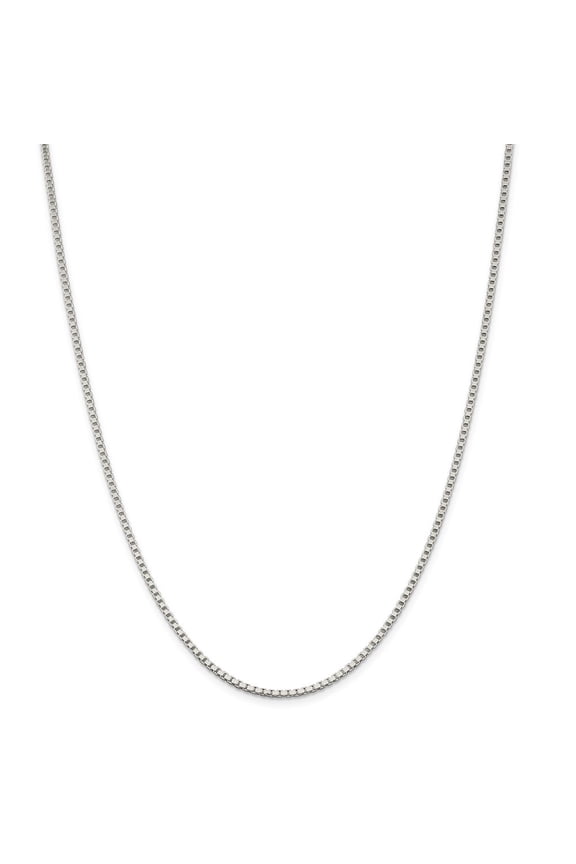 Fine Jewelry 925 Sterling Silver 2 mm Box Chain Necklace for Women 16"