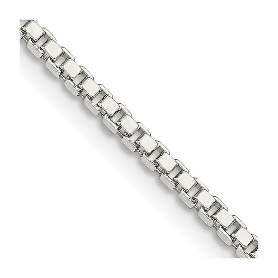 Auriga Fine Jewelry 925 Sterling Silver 2 mm Box Chain Necklace for Women 22"