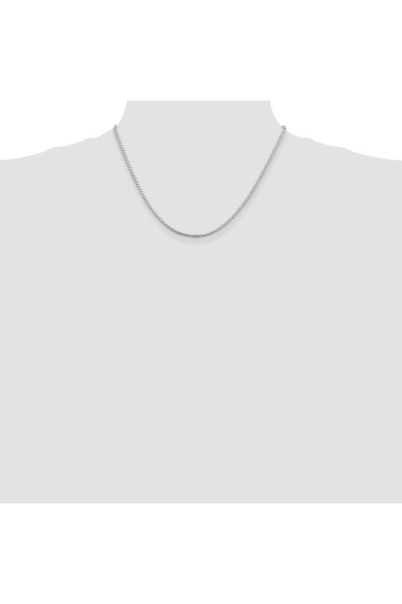 Fine Jewelry 925 Sterling Silver 2 mm Diamond-cut Round Box Chain Necklace for Women 26"