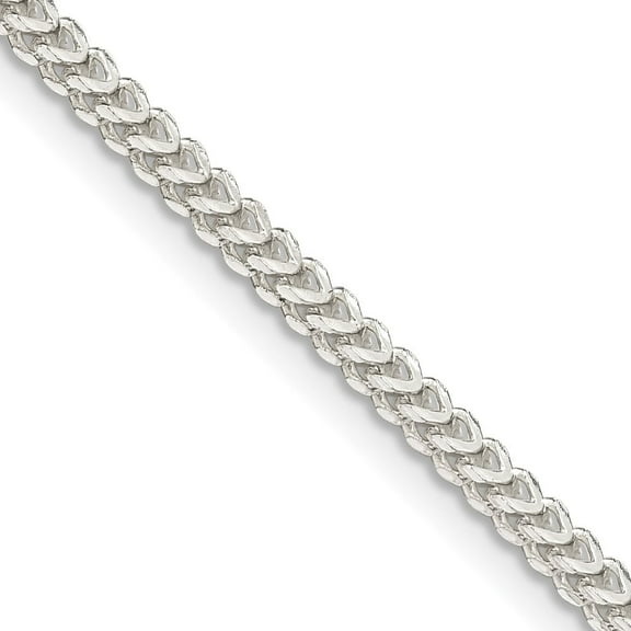 Auriga Fine Jewelry 925 Sterling Silver 2 mm Diamond-cut Square Franco Chain Necklace for Women 16"