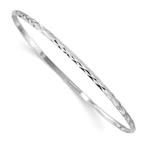 Auriga Fine Jewelry 925 Sterling Silver 2mm Slip-On Bangle for Women 6.75 inch