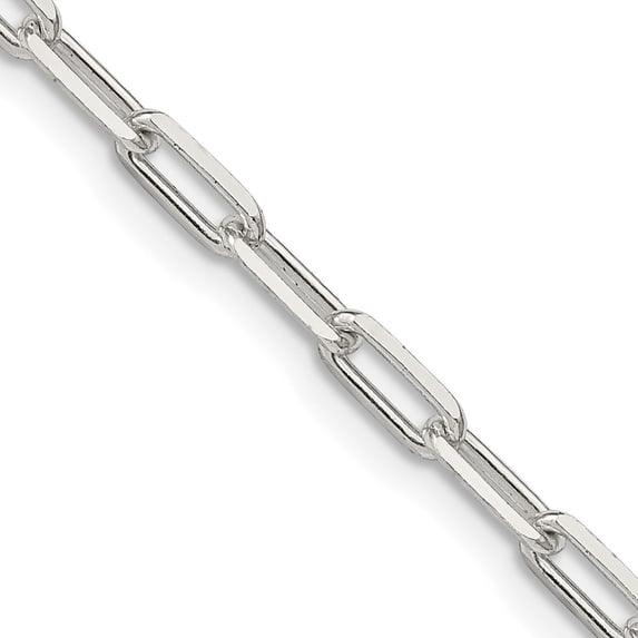 Auriga Fine Jewelry 925 Sterling Silver 3.25 mm Elongated Open Link Chain Necklace for Women 18"