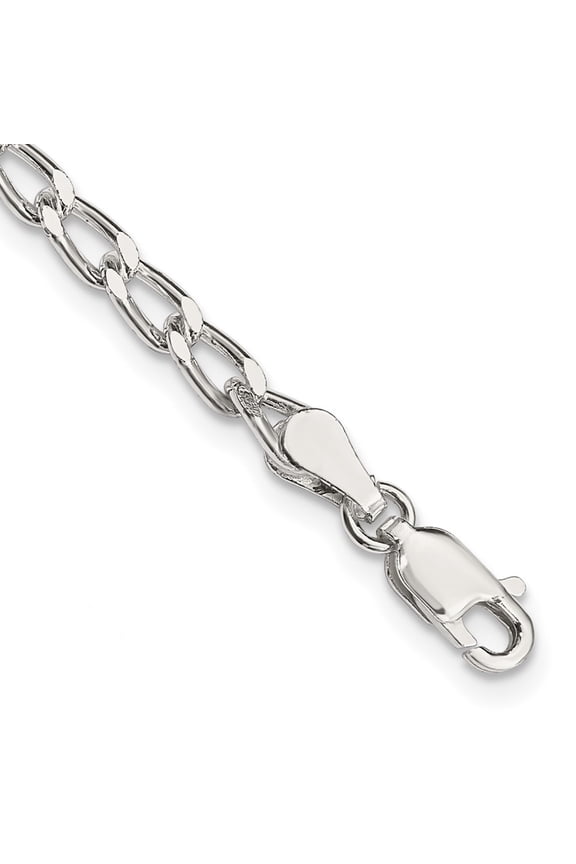 Fine Jewelry 925 Sterling Silver 3.2mm Open Elongated Link Bracelet 8inch for Women
