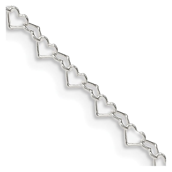 Auriga Fine Jewelry 925 Sterling Silver 3.5mm Fancy Heart Link Chain Necklace 20" for Women