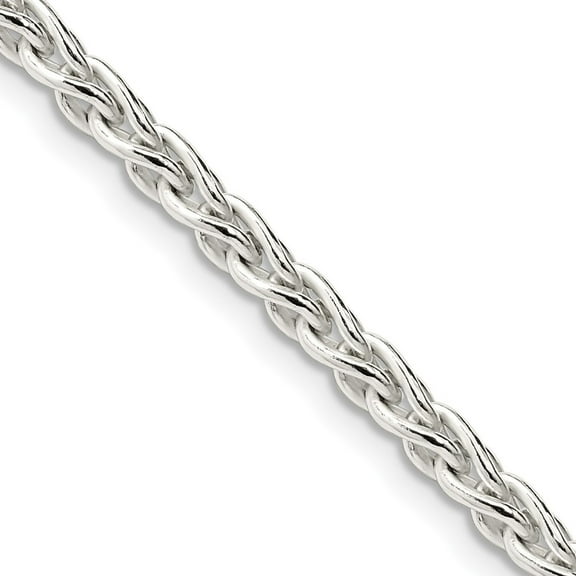 Auriga Fine Jewelry 925 Sterling Silver 3.7 mm Round Spiga Chain Necklace for Women 16"