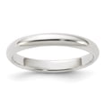 thumbnail image 1 of Auriga Fine Jewelry 925 Sterling Silver 3 mm Half Round Band for Women Size 6, 1 of 8