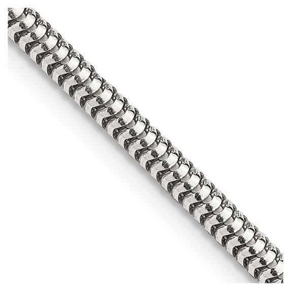 Auriga Fine Jewelry 925 Sterling Silver 3mm Round Snake Chain Necklace 22inch for Women
