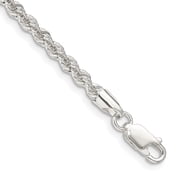 Auriga Fine Jewelry 925 Sterling Silver 3mm Solid Rope Chain Bracelet 7inch for Women