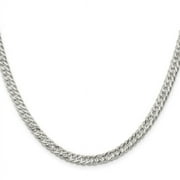 AURIGA Fine Jewelry 925 Sterling Silver 5.5 mm Rambo Chain Necklace for Men 18"