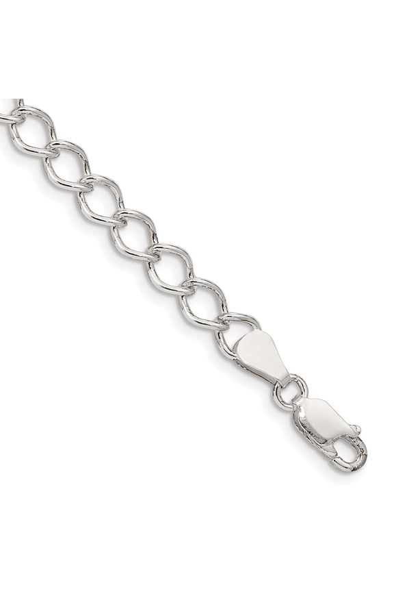 Fine Jewelry 925 Sterling Silver 5.75mm Fancy Open Curb Bracelet 8inch for Women