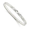 thumbnail image 1 of Auriga Fine Jewelry 925 Sterling Silver 5mm Diamond-cut Slip-On Bangle 8inch for Women, 1 of 5
