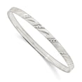 thumbnail image 1 of Auriga Fine Jewelry 925 Sterling Silver 5mm Diamond-cut Slip-On Bangle 8inch for Women, 1 of 5