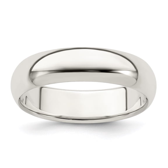 Auriga Fine Jewelry 925 Sterling Silver 5mm Half Round Size 10 Band for Women