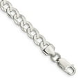 thumbnail image 1 of Auriga Fine Jewelry 925 Sterling Silver 6.8mm Flat Curb Chain Bracelet 7inch for Women, 1 of 6
