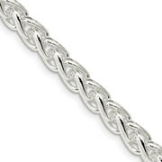 AURIGA Fine Jewelry 925 Sterling Silver 6 mm Round Spiga Chain Necklace for Women 26"