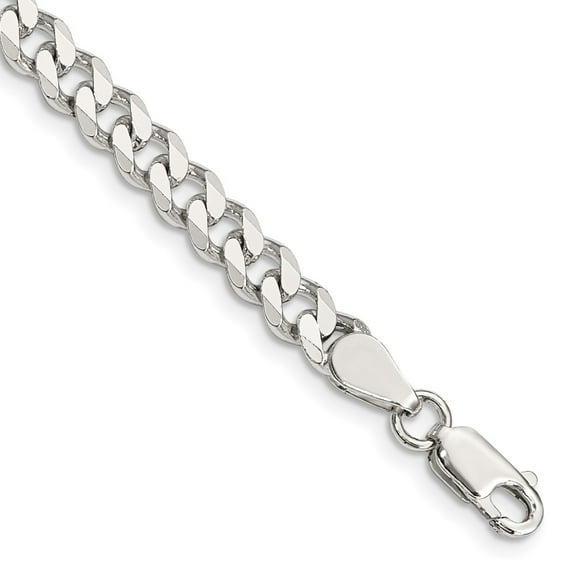 Auriga Fine Jewelry 925 Sterling Silver 6mm Curb 9inch Chain Bracelet for Men