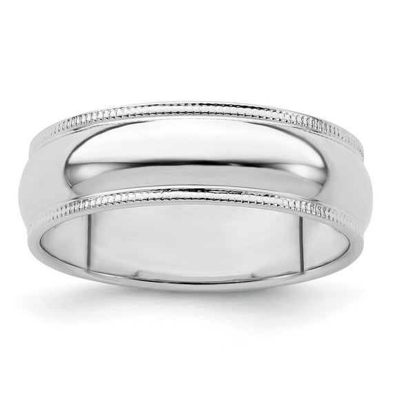 Auriga Fine Jewelry 925 Sterling Silver 6mm Half Round Milgrain Band for Women Size 7