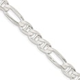 thumbnail image 1 of Auriga Fine Jewelry 925 Sterling Silver 7.5 mm Figaro Anchor Chain Necklace for Mens 22", 1 of 6