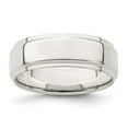 thumbnail image 1 of Auriga Fine Jewelry 925 Sterling Silver 7mm Flat with Step Edge Band for Women Size 7, 1 of 6