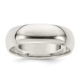 thumbnail image 1 of Auriga Fine Jewelry 925 Sterling Silver 7mm Half Round Band for Women Size 7, 1 of 6