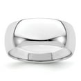 thumbnail image 1 of Auriga Fine Jewelry 925 Sterling Silver 8 mm Half Round Band for Women Size 9, 1 of 6