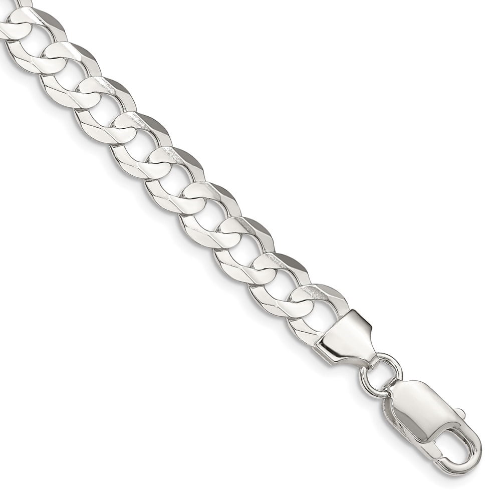 Auriga Fine Jewelry 925 Sterling Silver 8mm Concave Beveled Curb 7inch ...