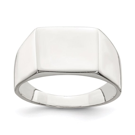 Auriga Fine Jewelry 925 Sterling Silver 9x11mm Solid Back Men's Signet Ring Size 7 for Women