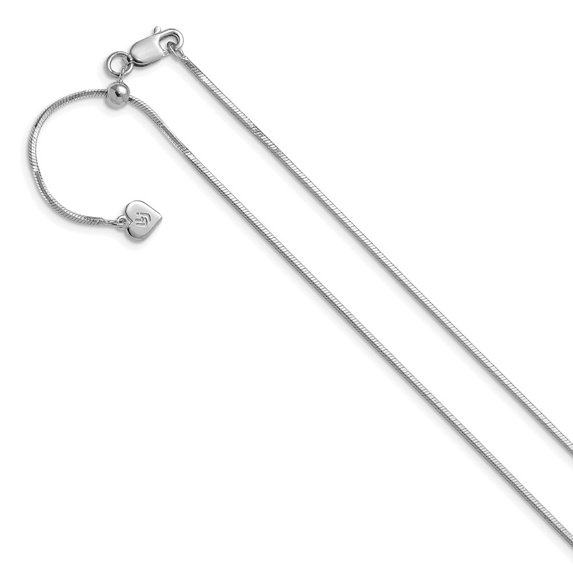Auriga Fine Jewelry 925 Sterling Silver Adjustable 1.2 mm Diamond-cut Square Snake Chain Necklace for Women 22"