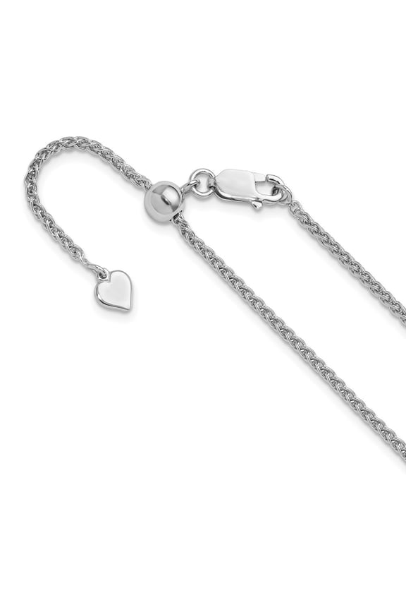 Fine Jewelry 925 Sterling Silver Adjustable 1.9 mm Spiga Chain Necklace for Women 22"