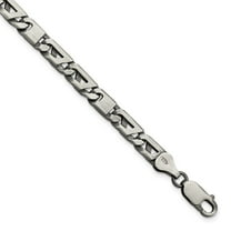 Auriga Fine Jewelry 925 Sterling Silver Antiqued Brushed Link Bracelet 8.25inch for Women