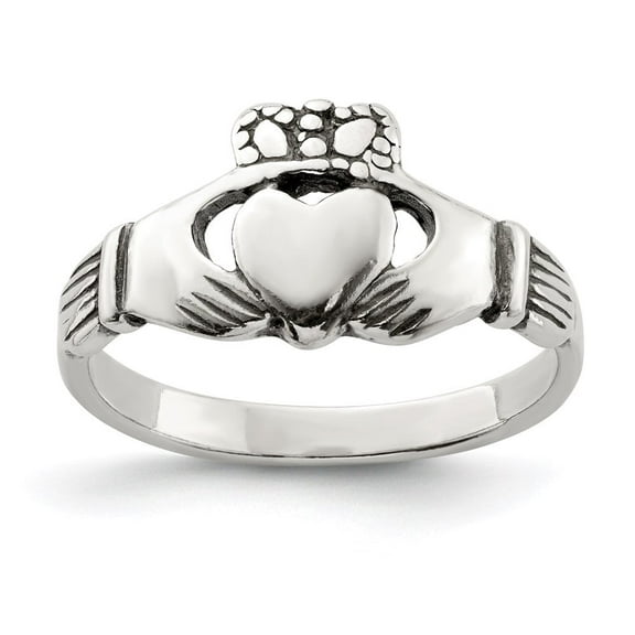 Auriga Fine Jewelry 925 Sterling Silver Antiqued Claddagh Ring Size 6 for Women