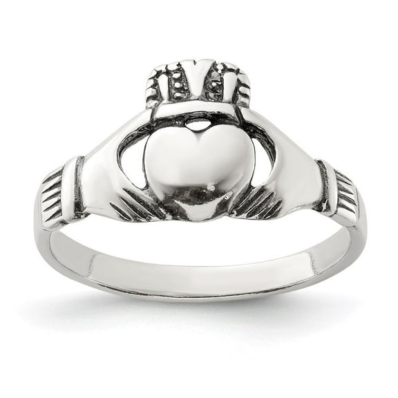 Auriga Fine Jewelry 925 Sterling Silver Antiqued Claddagh Ring Size 6 for Women