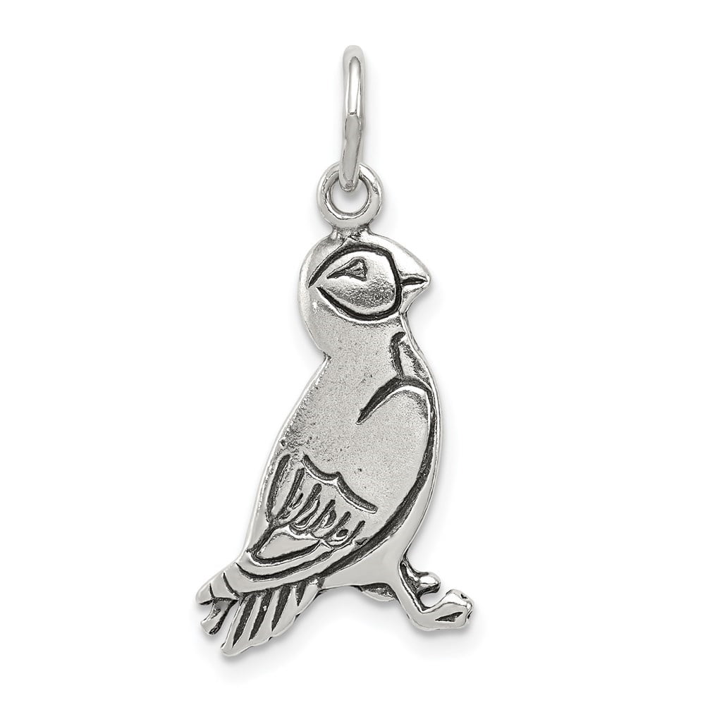 Auriga Fine Jewelry 925 Sterling Silver Antiqued Puffin Charm Pendant ...