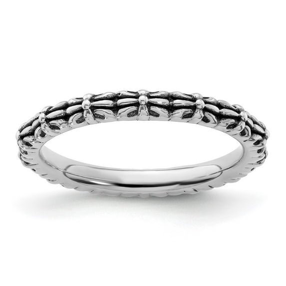 Auriga Fine Jewelry 925 Sterling Silver Antiqued Ring for Women Size 6