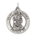 thumbnail image 1 of Auriga Fine Jewelry 925 Sterling Silver Antiqued St. Christopher Medal for Women L - 33mm, W - 25mm, 1 of 7