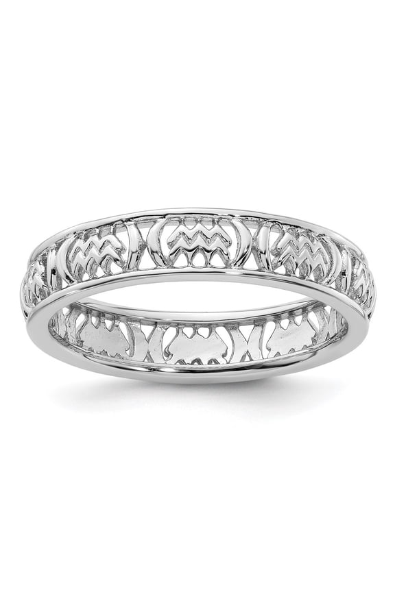 Fine Jewelry 925 Sterling Silver Aquarius Zodiac Ring for Women Size- 10