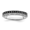 thumbnail image 1 of Auriga Fine Jewelry 925 Sterling Silver Black and White Diamond Ring Size 8 for Women, 1 of 6