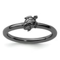 thumbnail image 1 of Auriga Fine Jewelry 925 Sterling Silver Black-plated Turtle Ring for Women Size- 6, 1 of 6