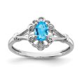 thumbnail image 1 of Auriga Fine Jewelry 925 Sterling Silver Blue Topaz and Diamond Engagement Ring Size 10 for Women, 1 of 4
