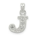 thumbnail image 1 of Auriga Fine Jewelry 925 Sterling Silver CZ Letter J Initial Pendant for Women, 1 of 6