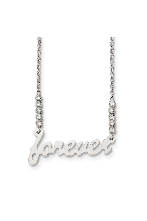Fine Jewelry 925 Sterling Silver CZ forever Necklace 18inch for Women
