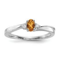 Auriga Fine Jewelry 925 Sterling Silver Citrine Engagement Ring Size 7 for Women