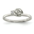 thumbnail image 1 of Auriga Fine Jewelry 925 Sterling Silver Clear Cubic Zirconia Rose Ring Size 3, 1 of 5